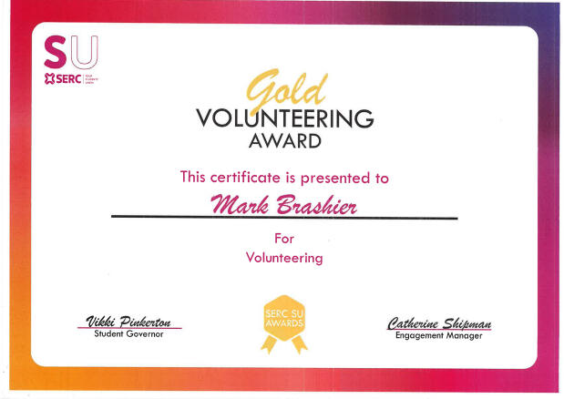 Gold Volunteer Award - SERC Students' Union
