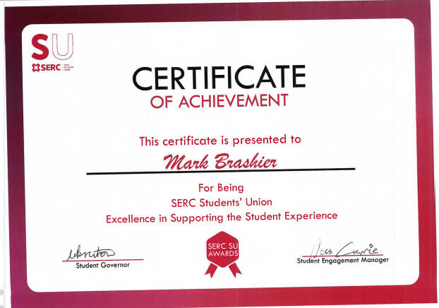 Winner Excellence in Supporting the Student Experience - SERC Students' Union